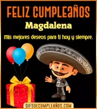 GIF Feliz cumpleaños con mariachi Magdalena